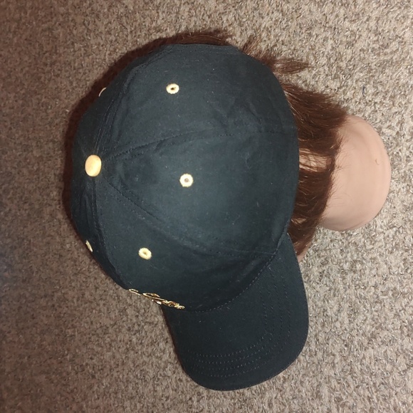 Slotline Embroidered Golf Black Gold Adjustable Hat Cap - Picture 4 of 10